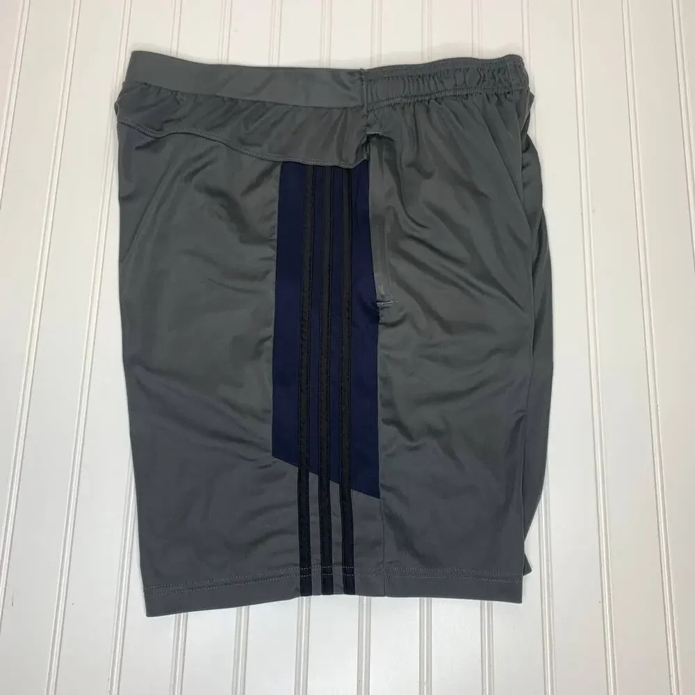 Adidas 3 Stripe Shorts Primegreen Pockets Drawstring Waist Sz Large